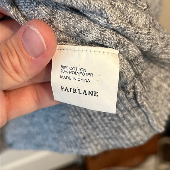 Fairlane Gray Ribbed Half-Zip Sweater Fall Preppy Work Office - Picture 4 of 4